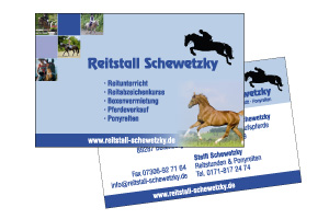 Visitenkarten Reitstall Schewetzky