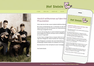 Homepage responsive Design Hof Steinle